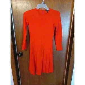 NWT J CREW FACTORY Size 0 Long Sleeve red  Dress Style F8768